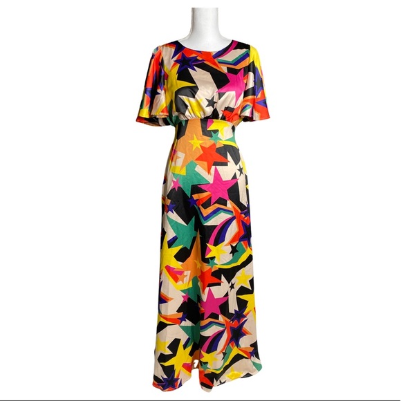 Twisted Wunder London Retro Star Print Maxi Dress Muti Color - Picture 8 of 16